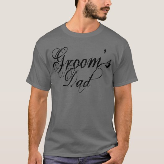 Naughy Grunge Script - Groom's Dad Black T-shirt (Voorkant)