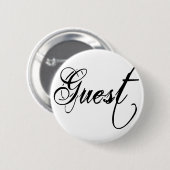 Naughy Grunge Script - Guest Black Ronde Button 5,7 Cm (Voorkant /achterkant)