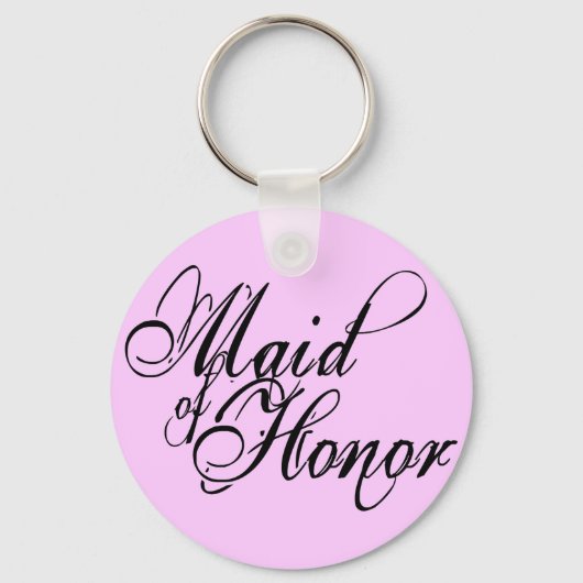 Naughy Grunge Script - Maid of Honor Black Sleutelhanger (Voorkant)