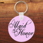 Naughy Grunge Script - Maid of Honor Black Sleutelhanger (Voorkant)