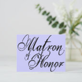 Naughy Grunge Script - Matron of Honor Black Briefkaart (Staand voorkant)