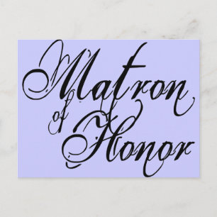 Naughy Grunge Script - Matron of Honor Black Briefkaart