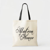 Naughy Grunge Script - Matron of Honor Black Tote Bag (Voorkant)
