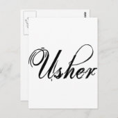 Naughy Grunge Script - Usher Black Briefkaart (Voorkant / Achterkant)