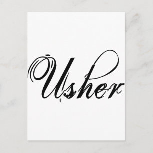 Naughy Grunge Script - Usher Black Briefkaart