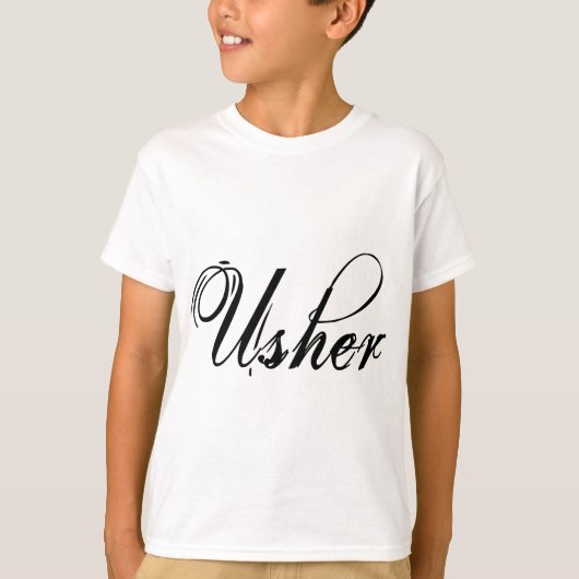 Naughy Grunge Script - Usher Black T-shirt (Voorkant)