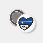 Nauru Country Code Flag Heart, NRU Magneet (Voorkant / Achterkant)