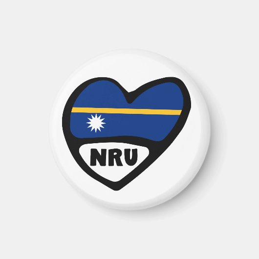 Nauru Country Code Flag Heart, NRU Magneet (Voorkant)