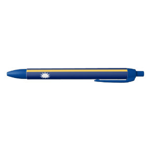 Nauru Flag Blauwe Inkt Pen