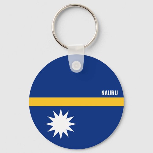 Nauru Flag Charming Patriotic Sleutelhanger (Voorkant)