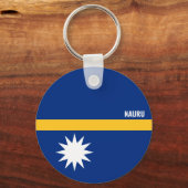 Nauru Flag Charming Patriotic Sleutelhanger (Voorkant)