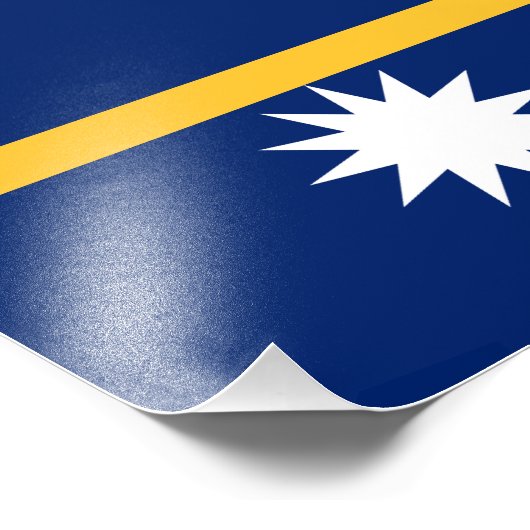 Nauru Flag Foto Afdruk (Hoek)