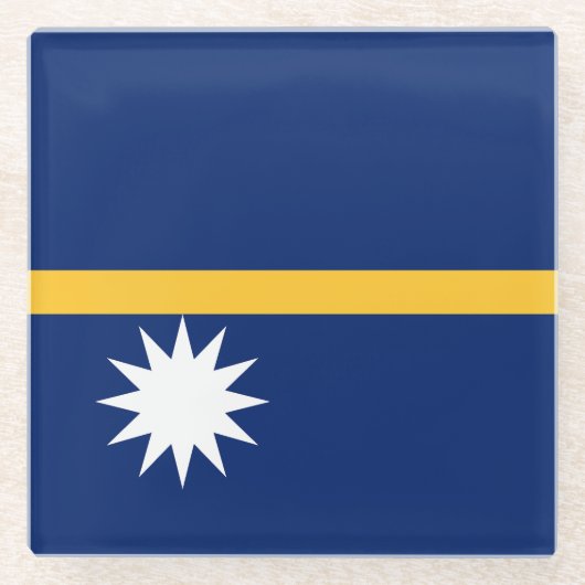 Nauru Flag Glazen Onderzetter (Voorkant)