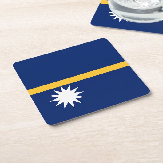 Nauru Flag Kartonnen Onderzetters (Schuin)