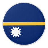 Nauru Flag Keramische Knop (Voorkant)