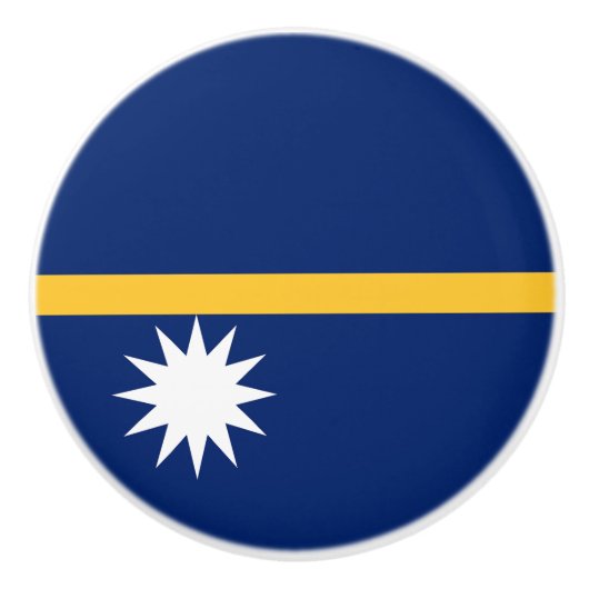 Nauru Flag Keramische Knop (Voorkant)