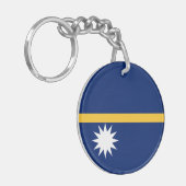 Nauru Flag Sleutelhanger (Voorkant Links)