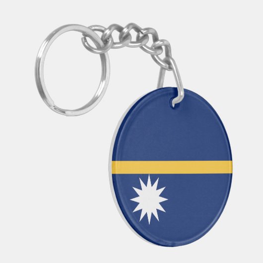 Nauru Flag Sleutelhanger (Voorkant Links)