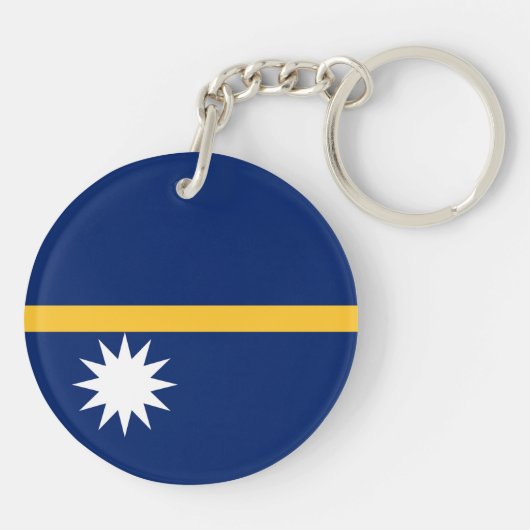 Nauru Flag Sleutelhanger (Achterkant)