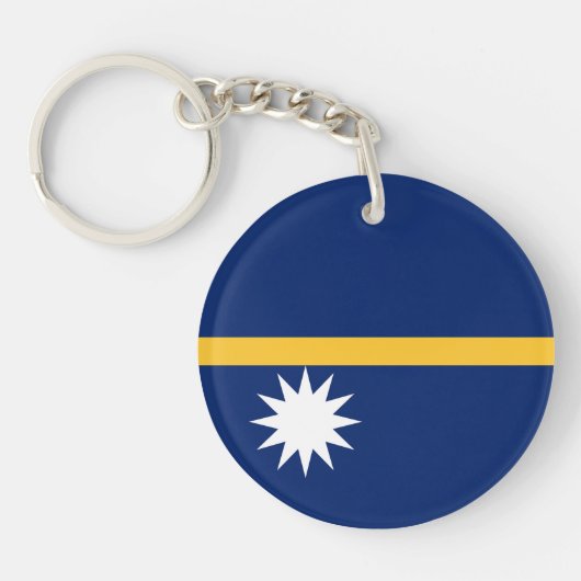 Nauru Flag Sleutelhanger (Voorkant)