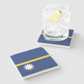 Nauru Flag Stenen Onderzetter (Zijkant)