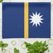 Nauru Flag Theedoek (Gevouwen)