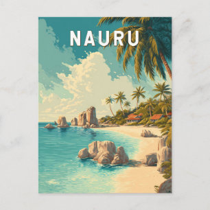 Nauru Illustratie Reis Kunst Vintage Briefkaart