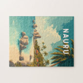 Nauru Illustratie Reis Kunst Vintage Legpuzzel (Horizontaal)
