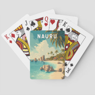 Nauru Illustratie Reis Kunst Vintage Pokerkaarten