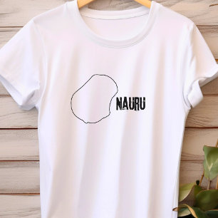 Nauru Landkaart Lijn Nauruan Border Outline Land T-shirt