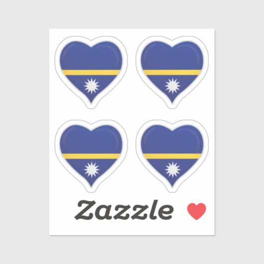 Nauru liefde vlag trots hart sticker (Vel)