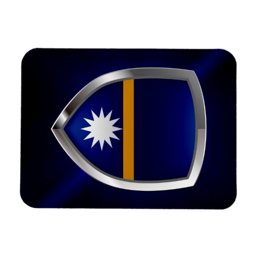 Nauru Metallic Emblem Magneet (Horizontaal)