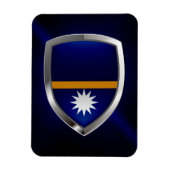 Nauru Metallic Emblem Magneet (Verticaal)