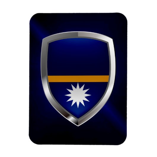Nauru Metallic Emblem Magneet (Verticaal)