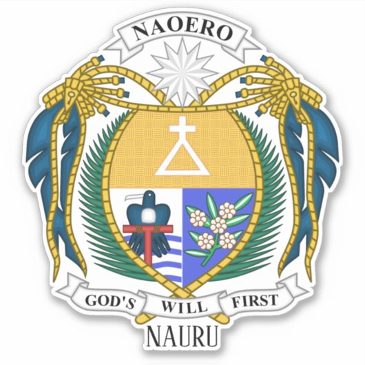 Nauru Nationaal Embleem Patriottisch Sticker (Voorkant)