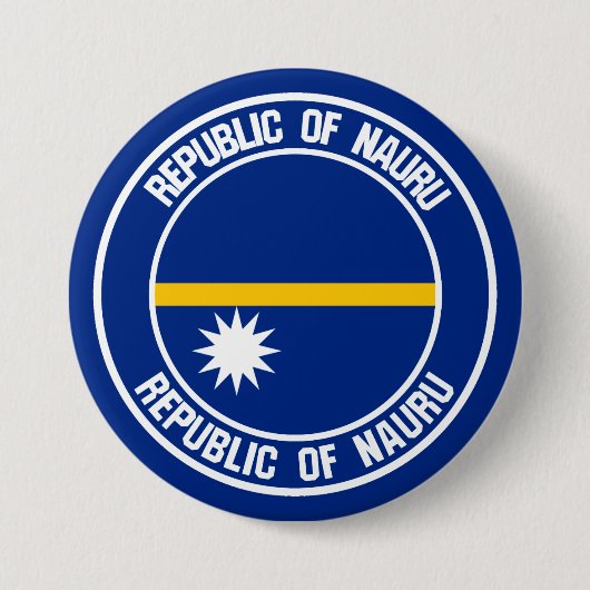 Nauru Round Emblem Ronde Button 7,6 Cm (Voorkant)