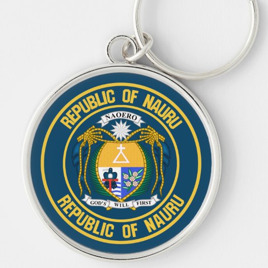 Nauru Round Emblem Sleutelhanger (Voorkant)