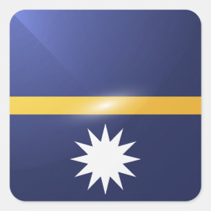 Nauru vierkante glanzende vlag sticker