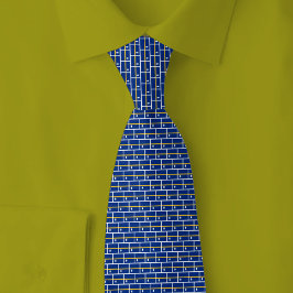 Nauru Vlag Baksteenpatroon Stropdas