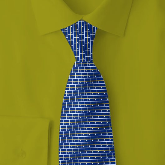Nauru Vlag Baksteenpatroon Stropdas