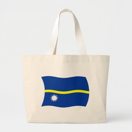 Nauru Vlag Boodschappentas Grote Tote Bag (Voorkant)