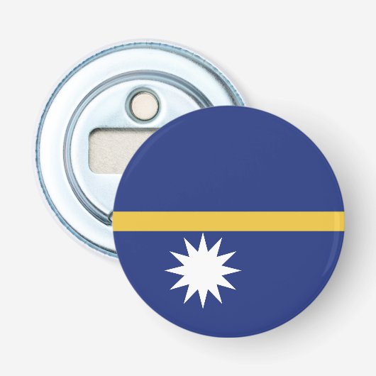 Nauru vlag button flesopener (Voorkant)