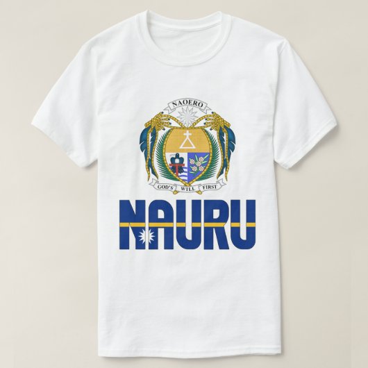 Nauru-vlag en wapenschild t-shirt (Design voorkant)