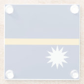 Nauru vlag glazen onderzetter (Achterkant)