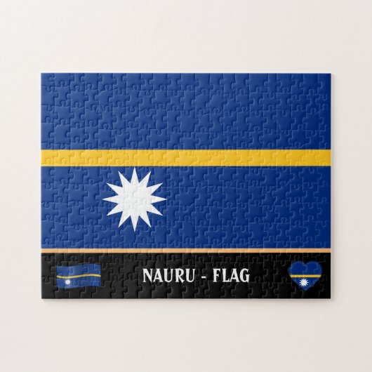 Nauru-vlag & Nauran-land / Nauru Legpuzzel (Horizontaal)