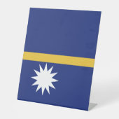 Nauru vlag reclamebord met voetstuk (Voorkant)