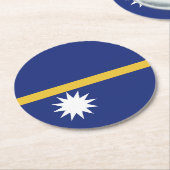 Nauru vlag ronde kartonnen onderzetter (Gebogen)