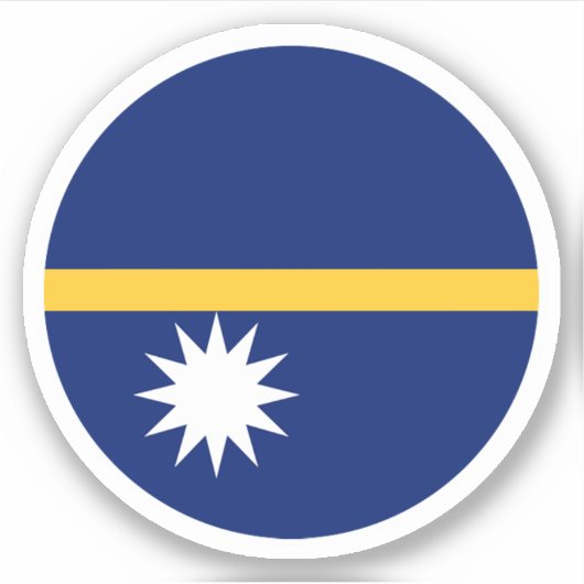 Nauru Vlag Ronde Sticker (Voorkant)