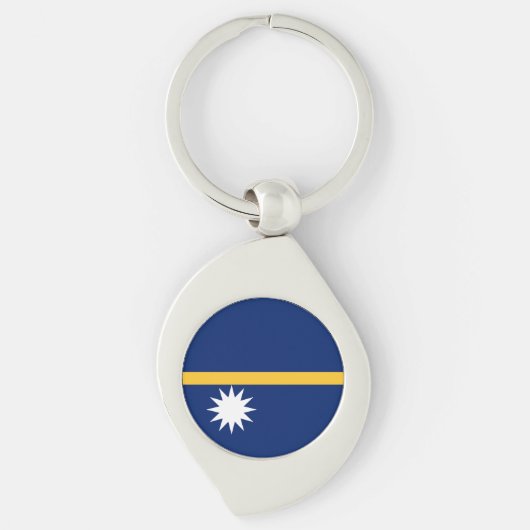 Nauru vlag sleutelhanger (Voorkant)