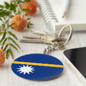 Nauru vlag sleutelhanger (Zijkant)